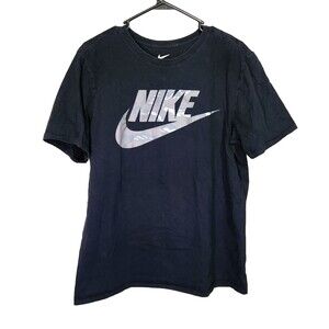 Nike Camo Logo Swoosh Tee Shirt Black & Light Bone Camouflage Men’s Size Large